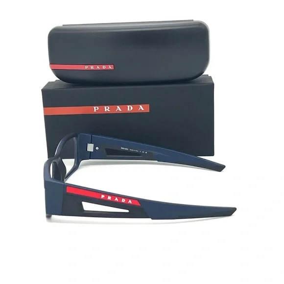 Prada SportPS 03PV MAG1O1 Matte Blue Black/ Demo Lens 55mm Eyeglasses
